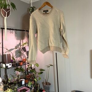 Tasso Elba Textured Knit V-Neck Short Sleeve Sweater Beige‎ Neutral Menswear M